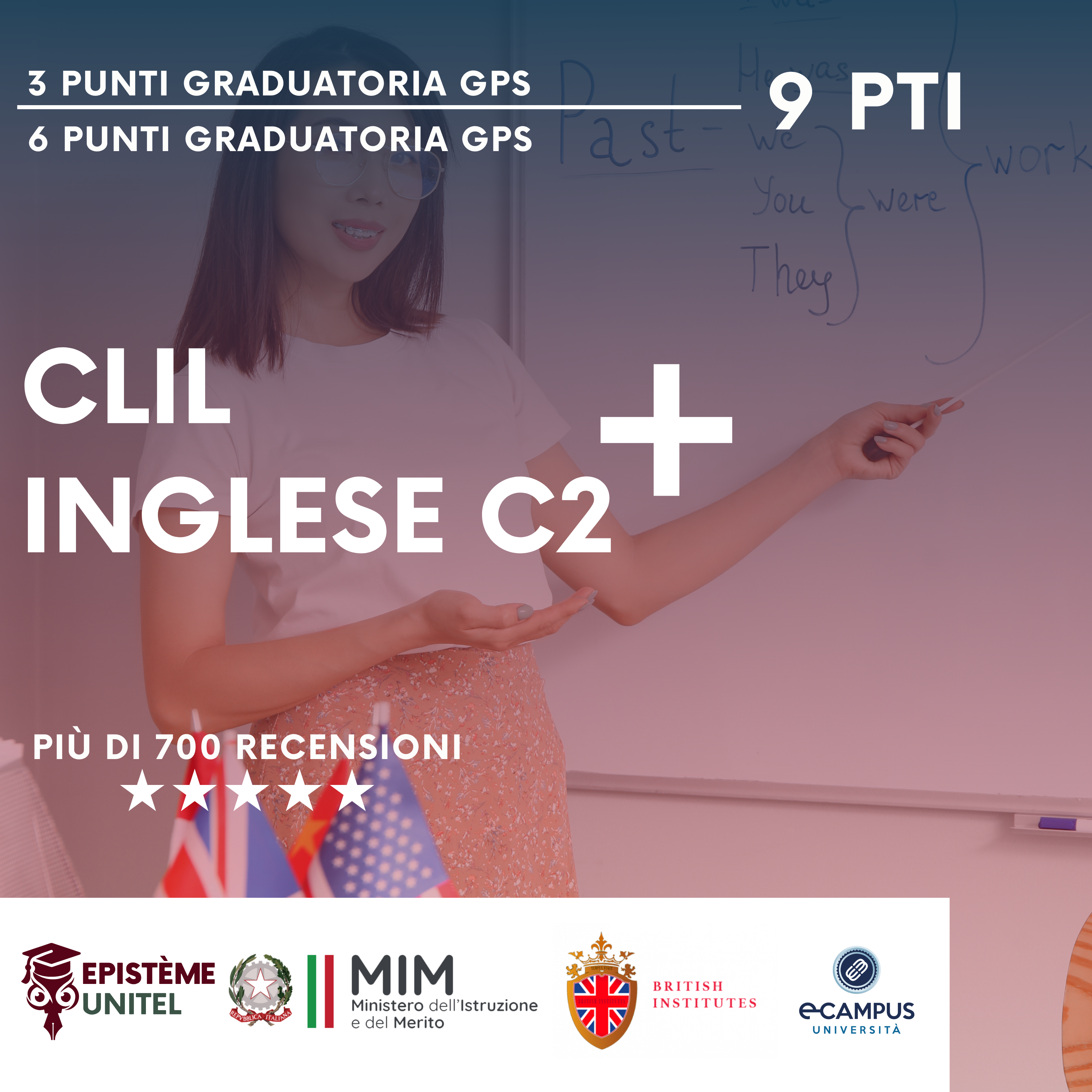 Offerta Pacchetto Corsi 9 Punti GPS CLIL+INGLESE C2