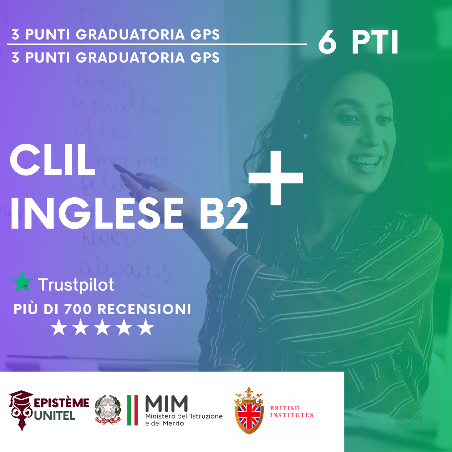 Offerta Pacchetto Corsi 6 Punti GPS CLIL+INGLESE B2