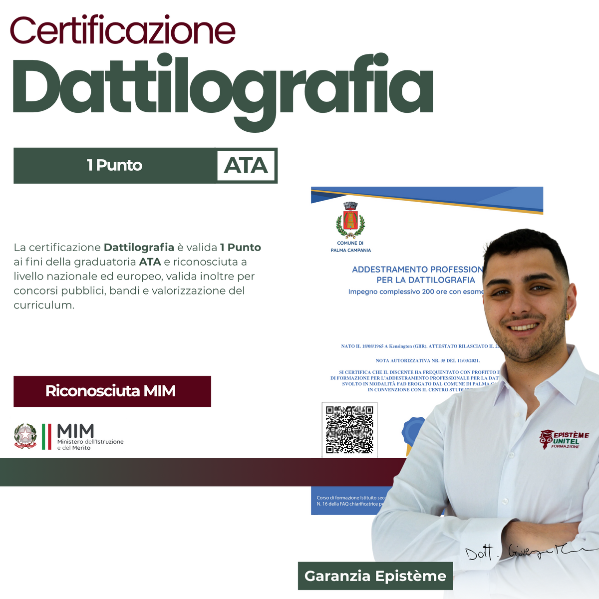 DATTILOGRAFIA 1 punto ATA Certificazione online