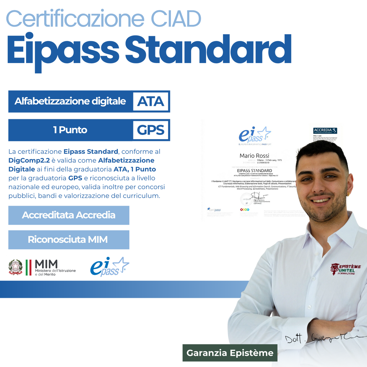 Convalida EIPASS STANDARD Alfabetizzazione digitale