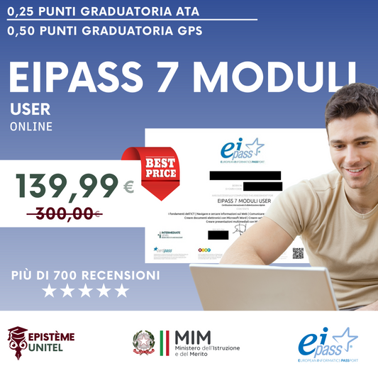 EIPASS 7 MODULI USER Certificazione online