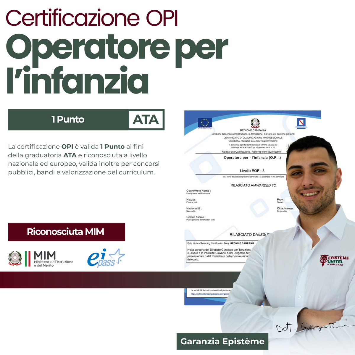 OPI Operatore per l'Infanzia 1 punto ATA Certificazione online