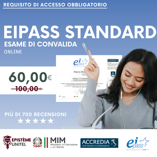 Convalida EIPASS STANDARD Alfabetizzazione digitale