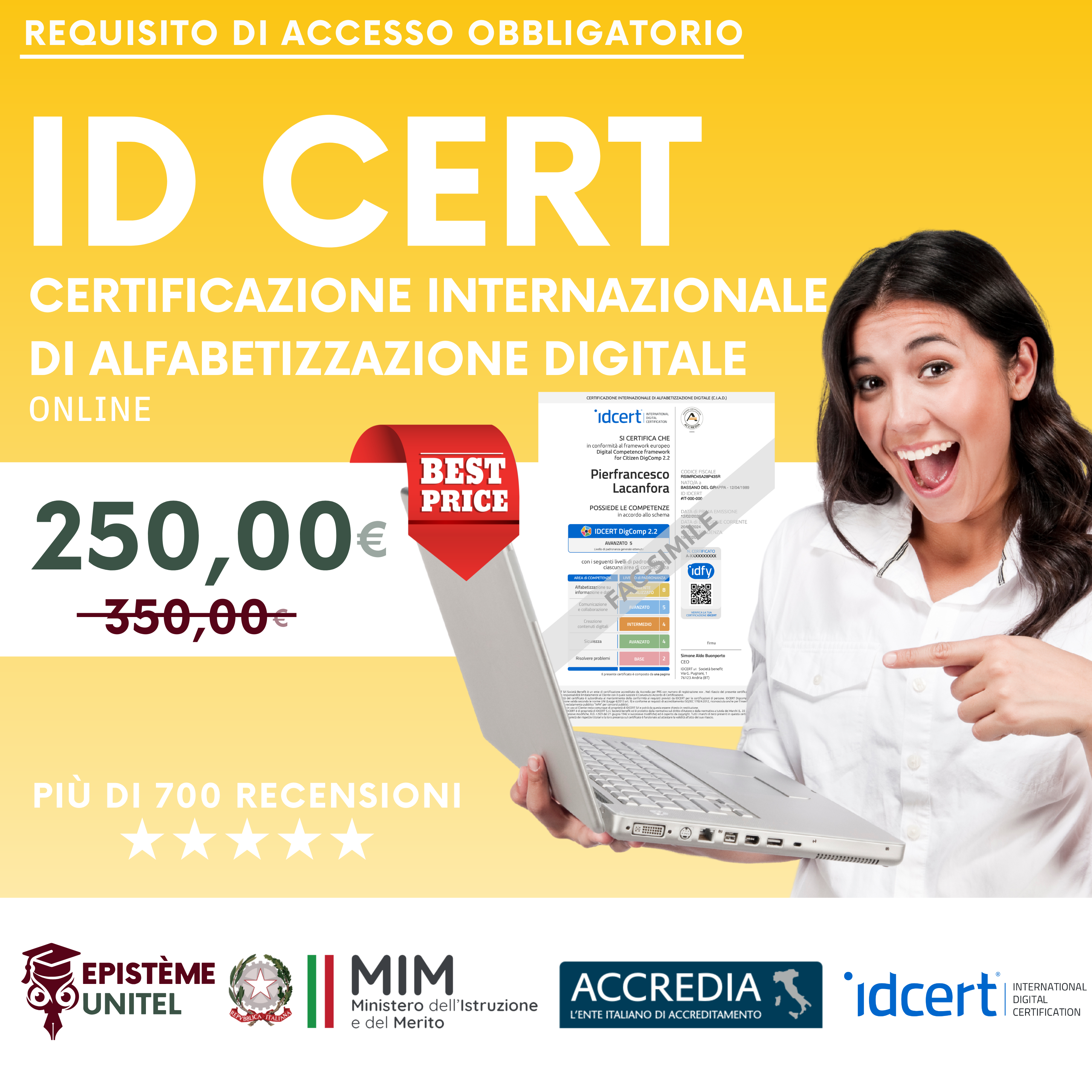 ID CERT DigComp 2.2 Certificazione Internazionale Alfabetizzazione Digitale