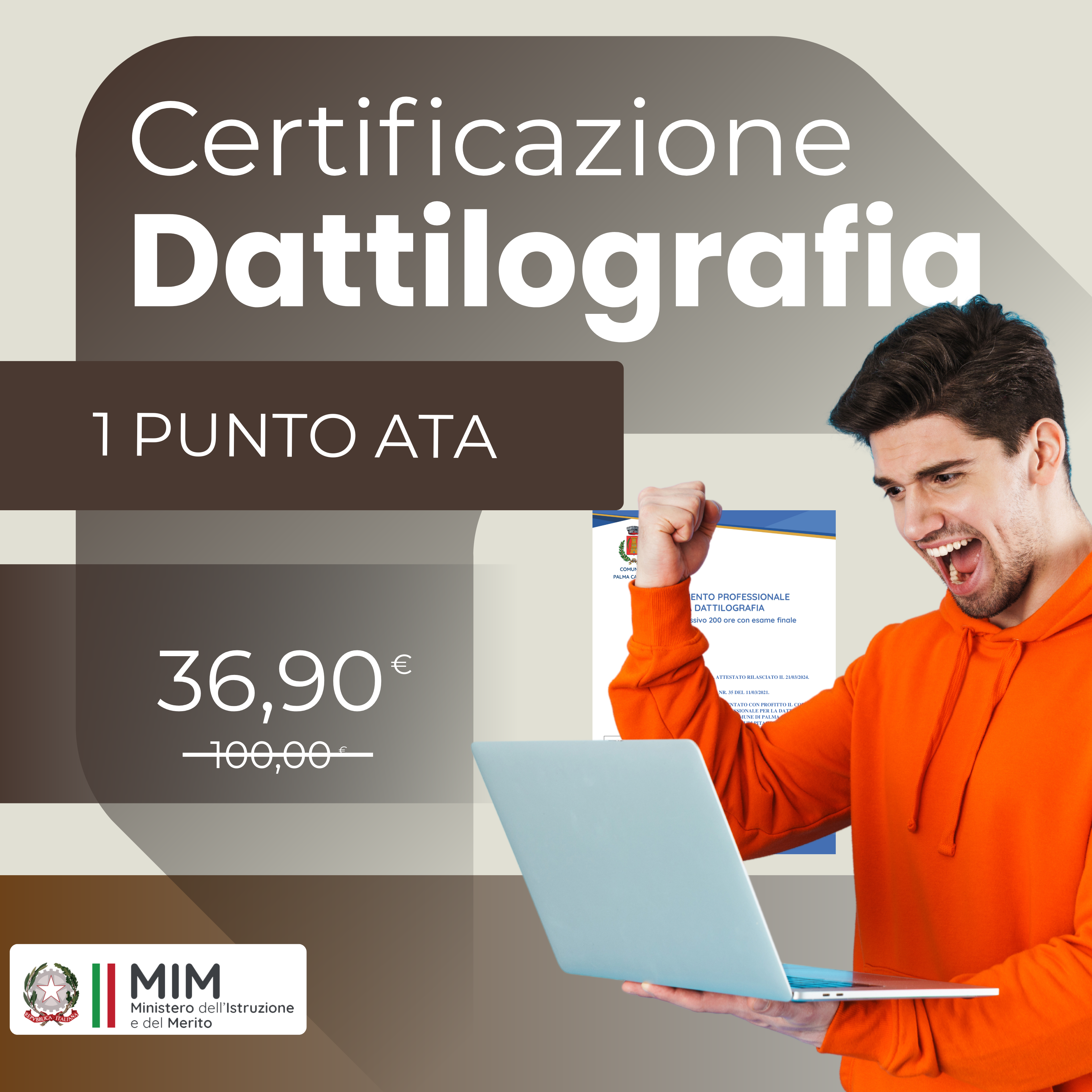DATTILOGRAFIA 1 punto ATA Certificazione online